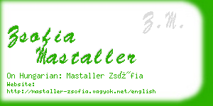 zsofia mastaller business card
